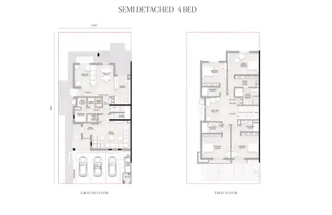 Plattegrond van 4 slaapkamers in Al Deem Townhomes