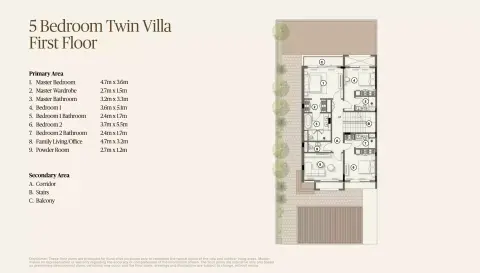 Plattegrond van 5 slaapkamers in Nawayef Village