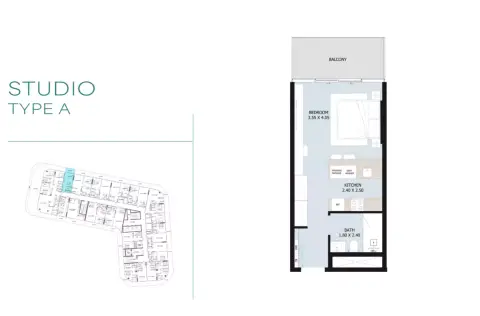Plattegrond van Studio in Novayas
