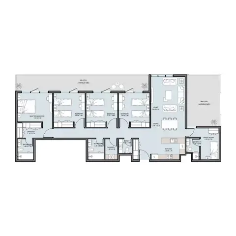 Plattegrond van 4 slaapkamers in The District