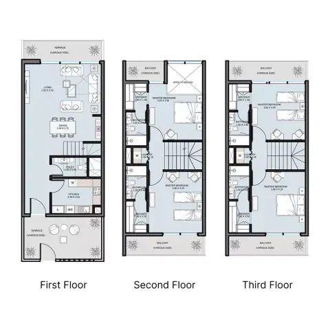 Plattegrond van 4 slaapkamers in The District