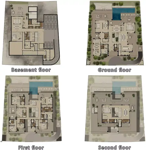 Plattegrond van 8 slaapkamers in Nawayef West Heights