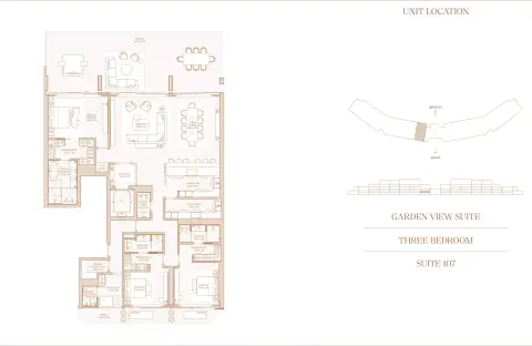 Plattegrond van 3 slaapkamers in Four Seasons Private Residences