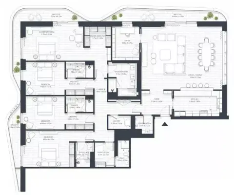 Plattegrond van 4 slaapkamers in Sunstone Residences