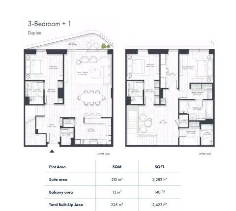Plattegrond van 3 slaapkamers in Sunstone Residences