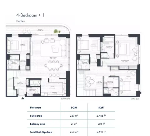 Plattegrond van 4 slaapkamers in Sunstone Residences