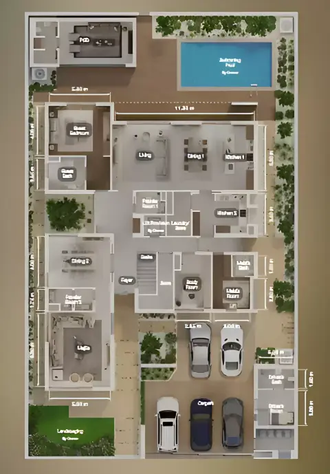 Plattegrond van 6 slaapkamers in Al Sidr
