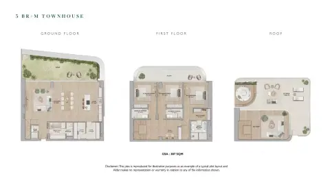 Plattegrond van 3 slaapkamers in Mamsha Gardens B