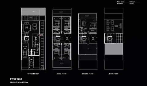 Plattegrond van 5 slaapkamers in Brabus Island Chapter Two