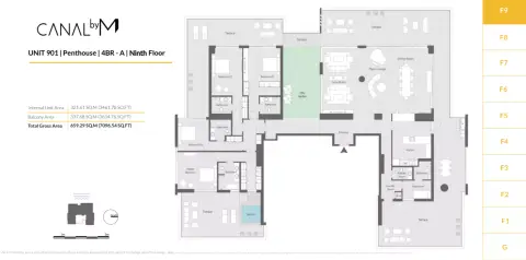 Plattegrond van 4 slaapkamers in Canal by M