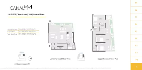 Plattegrond van 3 slaapkamers in Canal by M