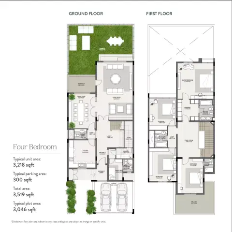 Plattegrond van 4 slaapkamers in Mangrove Village By Al Ain Holding