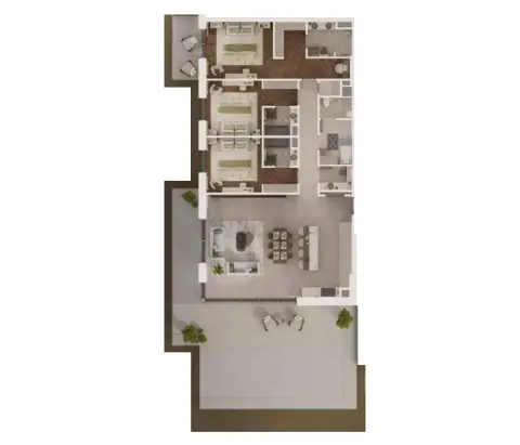 Plattegrond van 3 slaapkamers in Sama Yas By Aldar Properties