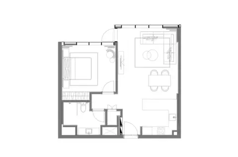 Plattegrond van 1 slaapkamer in The Grove - Heart