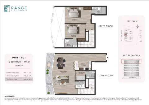 Plattegrond van 2 slaapkamers in The Beach House