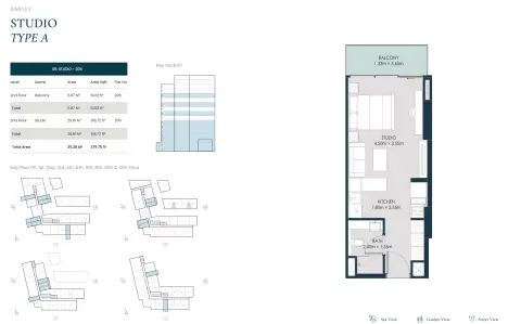 Plattegrond van Studio in Opula Residence