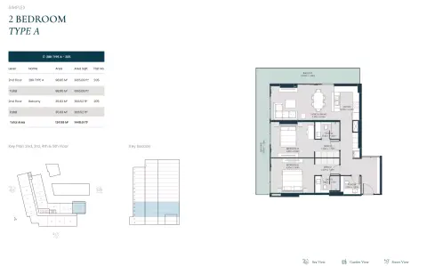 Plattegrond van 2 slaapkamers in Opula Residence
