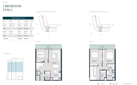 Plattegrond van 3 slaapkamers in Opula Residence