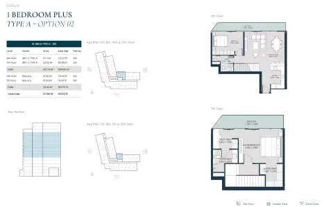 Plattegrond van 1 slaapkamer in Opula Residence