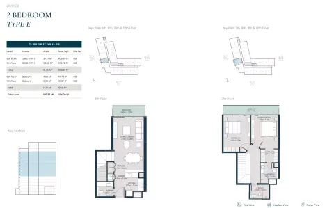 Plattegrond van 2 slaapkamers in Opula Residence