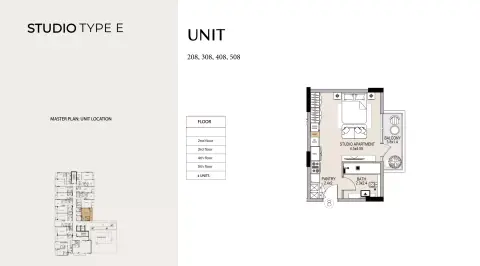 Plattegrond van Studio in Reeman Residences
