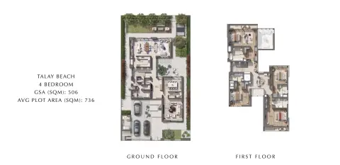 Plattegrond van 4 slaapkamers in Talay Beach