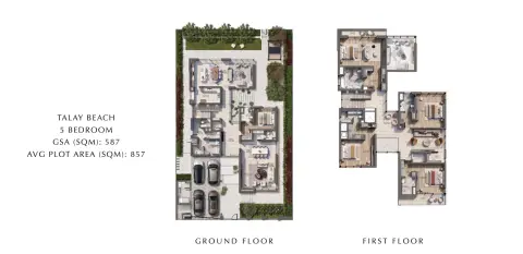 Plattegrond van 5 slaapkamers in Talay Beach