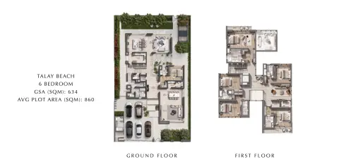 Plattegrond van 6 slaapkamers in Talay Beach