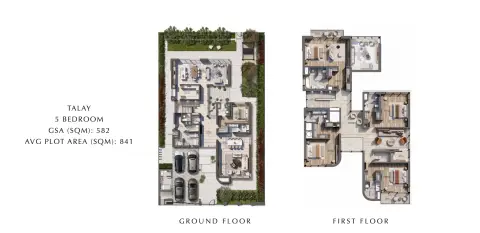 Plattegrond van 5 slaapkamers in Talay