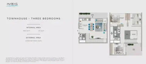 Plattegrond van 3 slaapkamers in Mayyas at The Bay