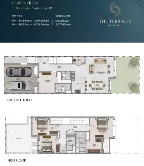 Plattegrond van 3 slaapkamers in The Terraces at Sobha City