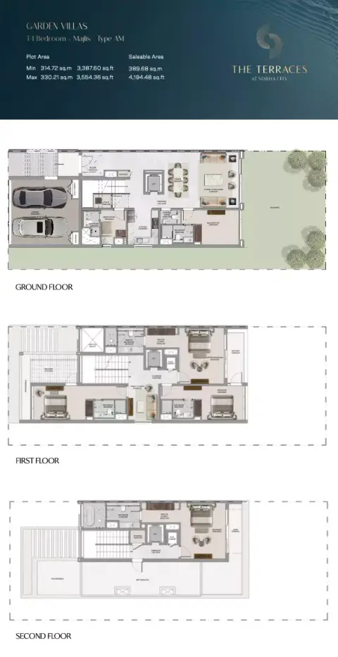 Plattegrond van 4 slaapkamers in The Terraces at Sobha City