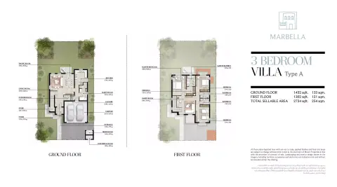 Plattegrond van 3 slaapkamers in Bloom Living Marbella
