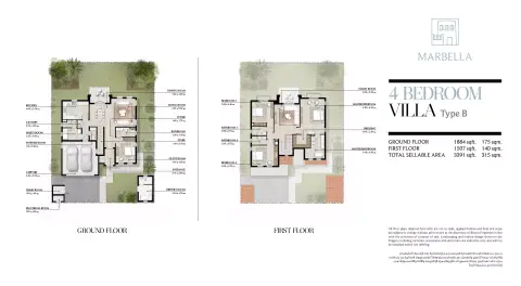 Plattegrond van 4 slaapkamers in Bloom Living Marbella