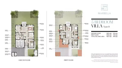 Plattegrond van 5 slaapkamers in Bloom Living Marbella