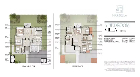 Plattegrond van 6 slaapkamers in Bloom Living Marbella