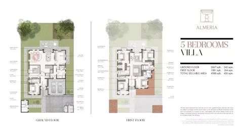 Plattegrond van 5 slaapkamers in Almeria
