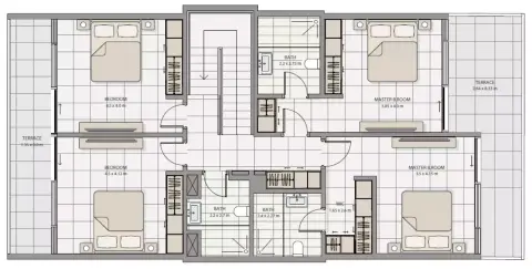 Plattegrond van 4 slaapkamers in The Icon Tower