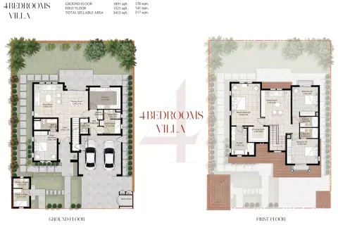 Plattegrond van 4 slaapkamers in Cordoba