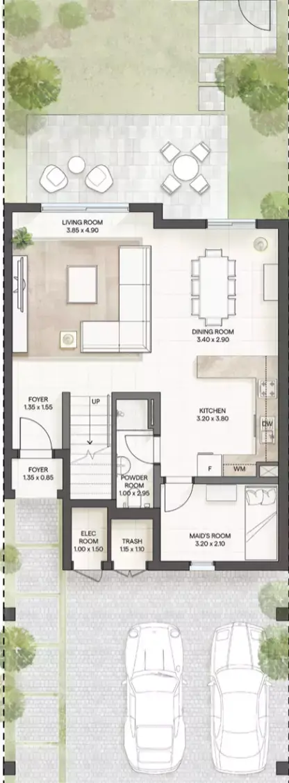 Plattegrond van 2 slaapkamers in Olvera