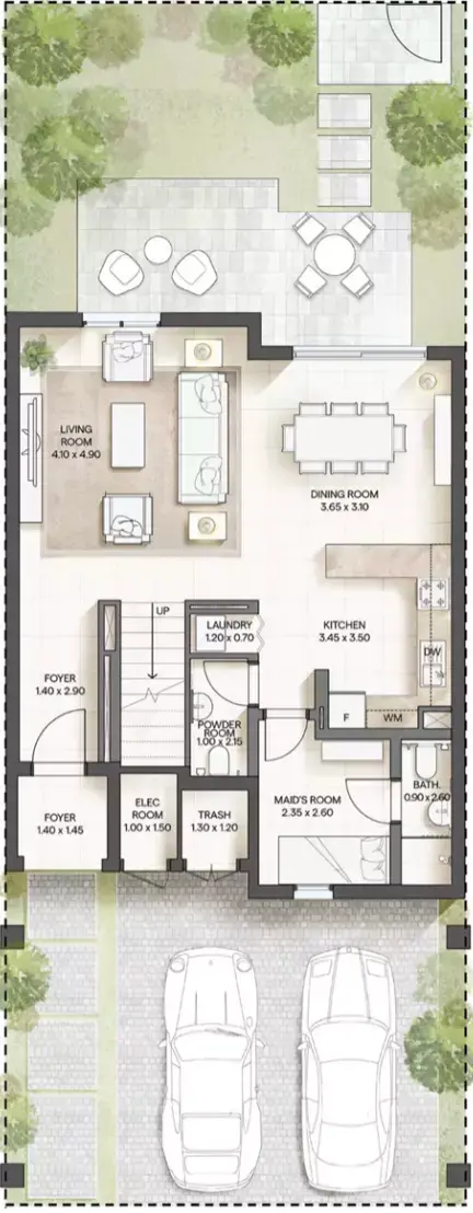 Plattegrond van 3 slaapkamers in Olvera