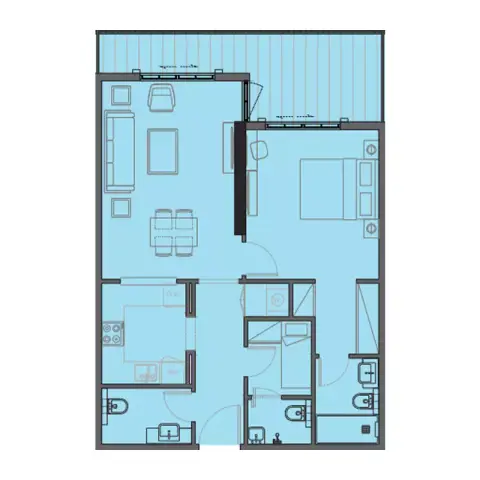 Plattegrond van 1 slaapkamer in Bab Al Qasr Garden Residence 66