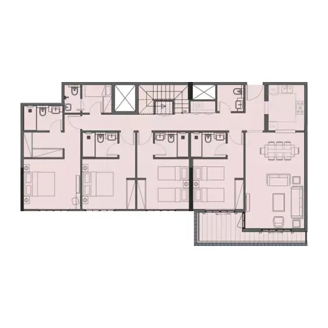 Plattegrond van 4 slaapkamers in Bab Al Qasr Garden Residence 66