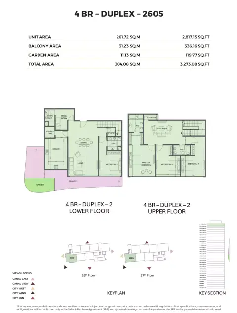 Plattegrond van 4 slaapkamers in One Residence