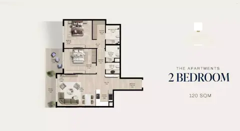 Plattegrond van 2 slaapkamers in Manchester City Residences