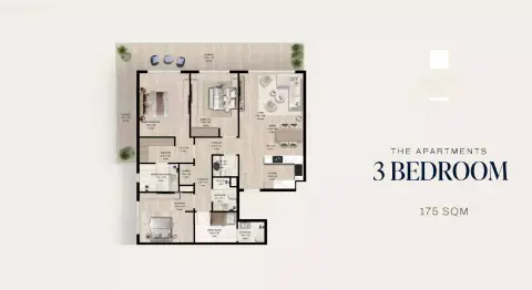 Plattegrond van 3 slaapkamers in Manchester City Residences