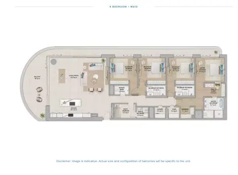 Plattegrond van 4 slaapkamers in Fahid Beach Terraces