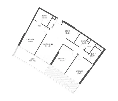 Plattegrond van 3 slaapkamers in Marlin Phase 2 By Reportage Properties