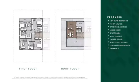 Plattegrond van 4 slaapkamers in Reem Hills Phase 2 by Q Properties