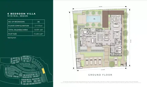 Plattegrond van 6 slaapkamers in Reem Hills Phase 2 by Q Properties